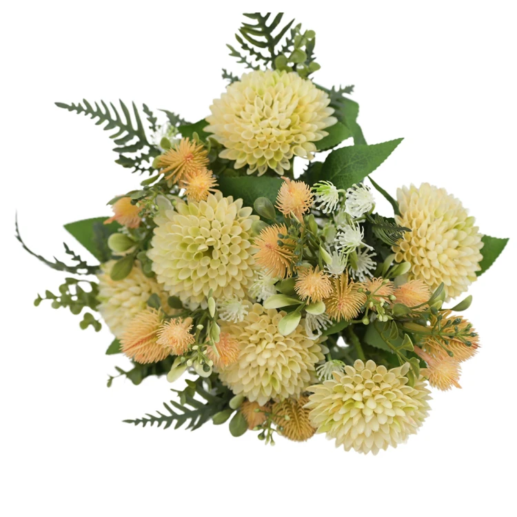 Sztuczny bukiet czosnku z dodatkami w kolorze kremowym 44 cm