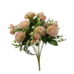 Sztuczny bukiet czosnku z dodatkami w kolorze różowym 44 cm