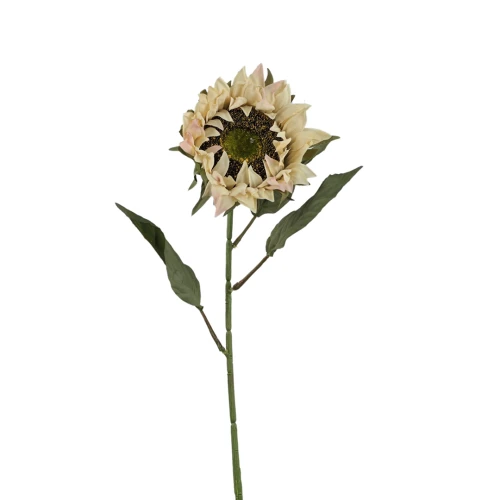 Sztuczny słonecznik gałązkowy w kolorze brudnym kremie 77 cm