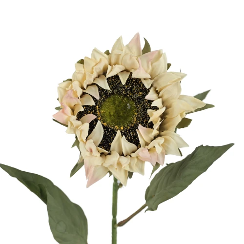 Sztuczny słonecznik gałązkowy w kolorze brudnym kremie 77 cm