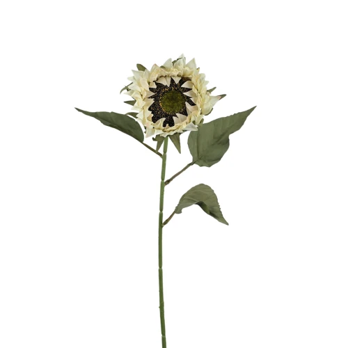 Sztuczny słonecznik gałązkowy w kolorze brudnym białym 77 cm
