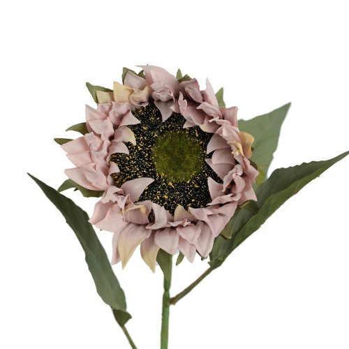 Sztuczny słonecznik gałązkowy w kolorze pudrowym różu 77 cm