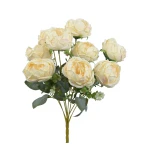 Sztuczny bukiet piwonii x9 w kolorze kremowym 44 cm