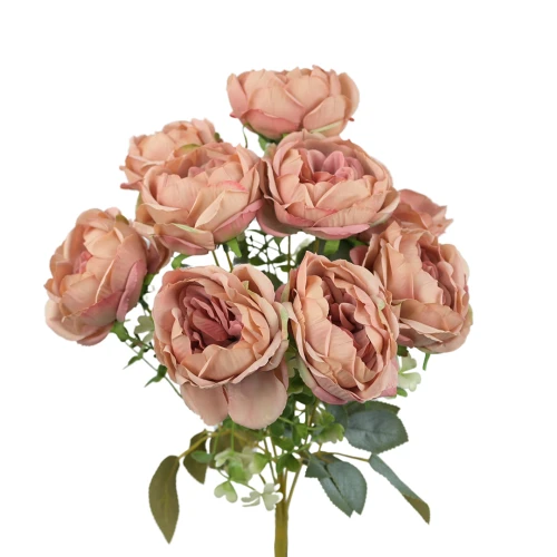 Sztuczny bukiet piwonii x9 w kolorze różowym 44 cm