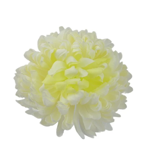 Sztuczna chryzantema ananas w kolorze białym z zielonym środkiem 14 cm