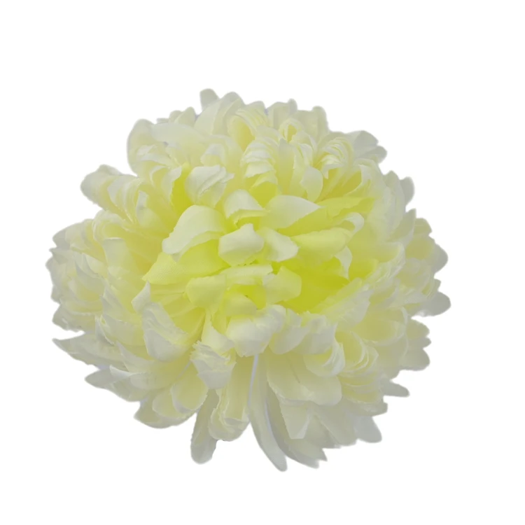 Sztuczna chryzantema ananas w kolorze białym z zielonym środkiem 14 cm