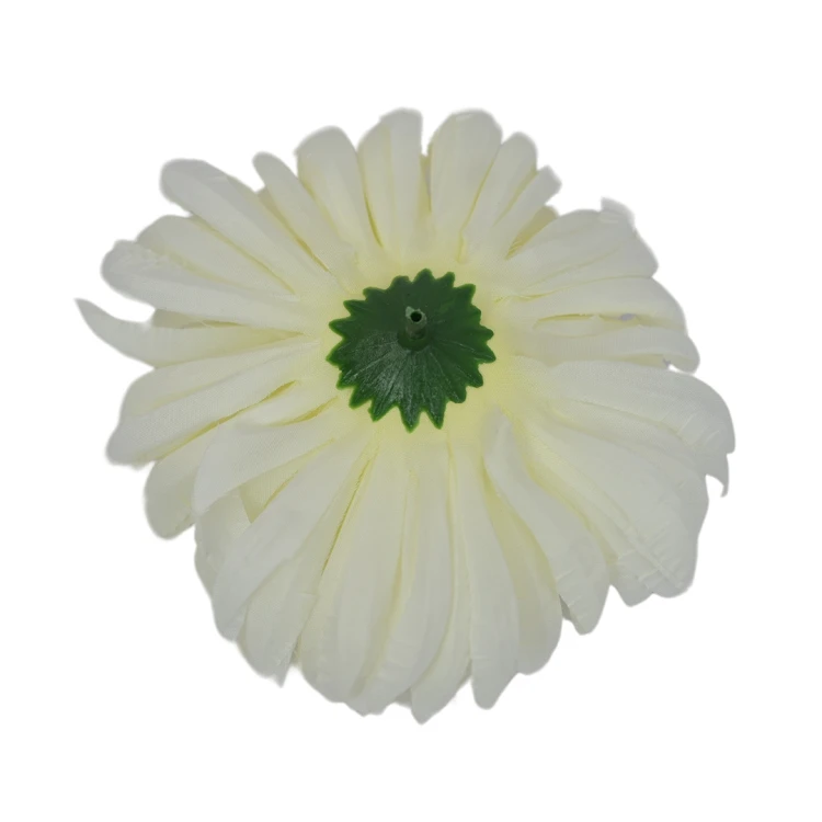 Sztuczna chryzantema ananas w kolorze białym z zielonym środkiem 14 cm