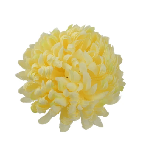Sztuczna chryzantema ananas w kolorze cytrynowym 14 cm