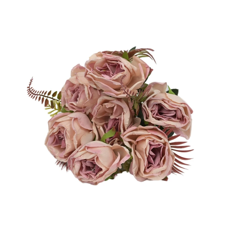 Sztuczny bukiet suszonej róży w kolorze różowym 37 cm