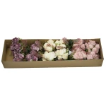 Karton bukietu suszonej róży mix kolorów 37 cm