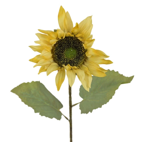 Sztuczny słonecznik pojedynczy w kolorze brudnym żółtym 68 cm