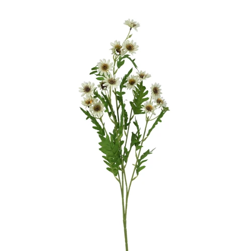 Kwiat sztuczny gałązka marcinków w kolorze kremowym 84 cm