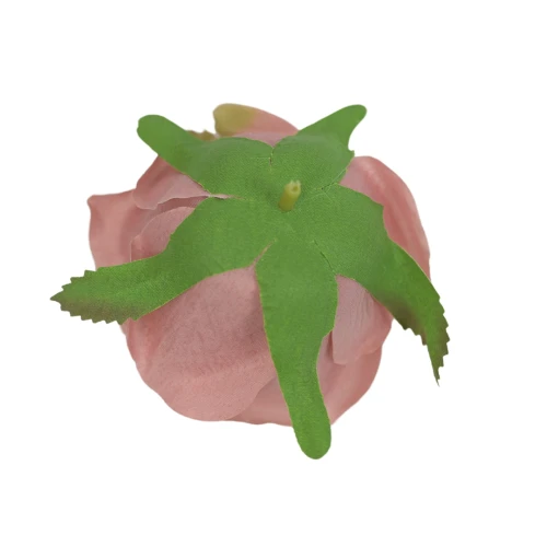 Sztuczna róża w pąku w kolorze pudrowym różu 8 cm