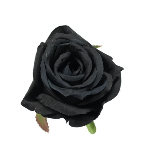 Sztuczna róża w pąku w kolorze czarnym 8 cm