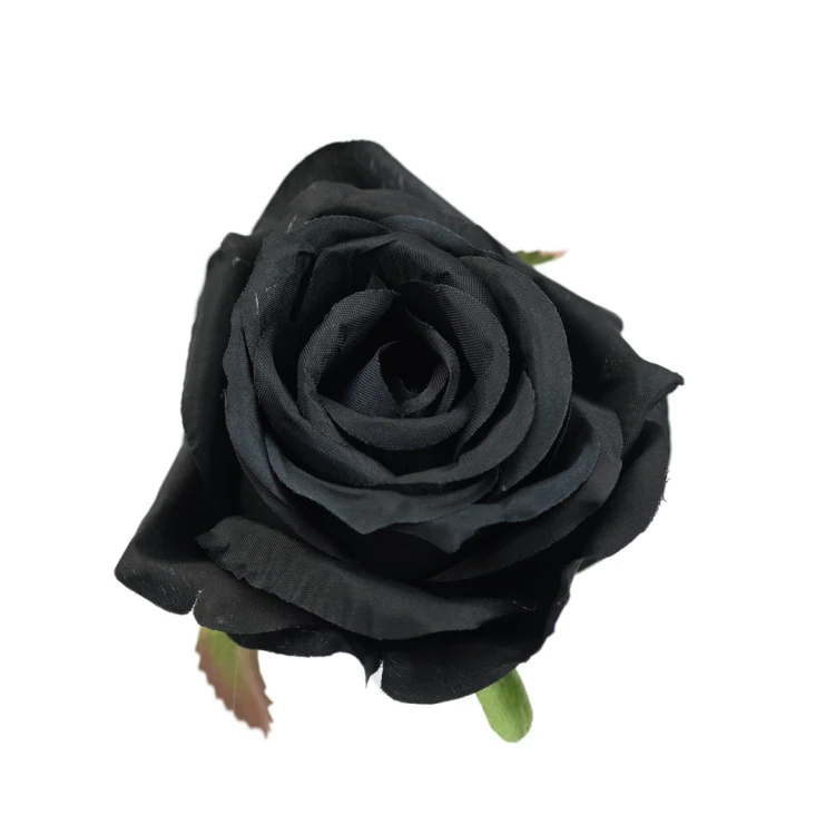 Sztuczna róża w pąku w kolorze czarnym 8 cm