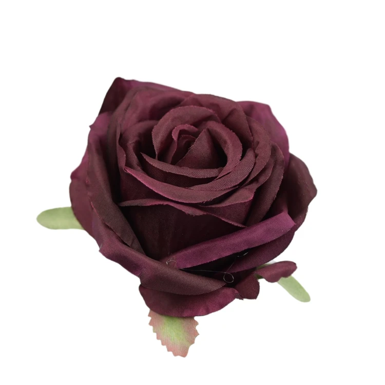 Sztuczna róża w pąku w kolorze bordowym 8 cm
