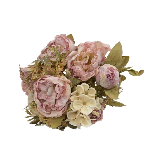 Sztuczny bukiet suszonych piwonii w kolorze jasno różowym 50 cm