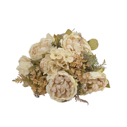 Sztuczny bukiet suszonych piwonii w kolorze kremowym 50 cm