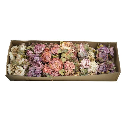Karton bukietu suszonej piwonii mix kolorów 50 cm