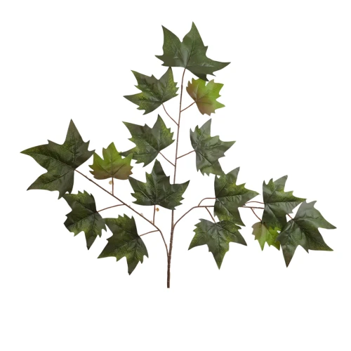 Sztuczny liść klonu w kolorze zielonym 68 cm
