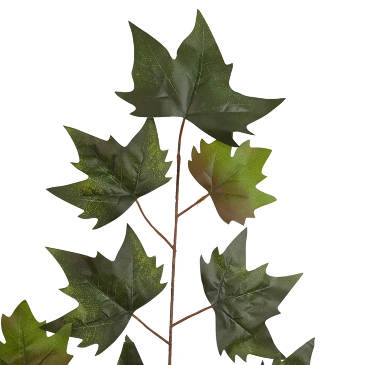Sztuczny liść klonu w kolorze zielonym 68 cm