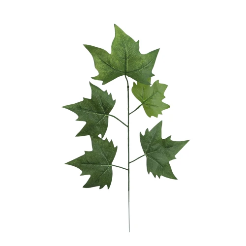 Sztuczny liść klonu w kolorze zielnym 55 cm
