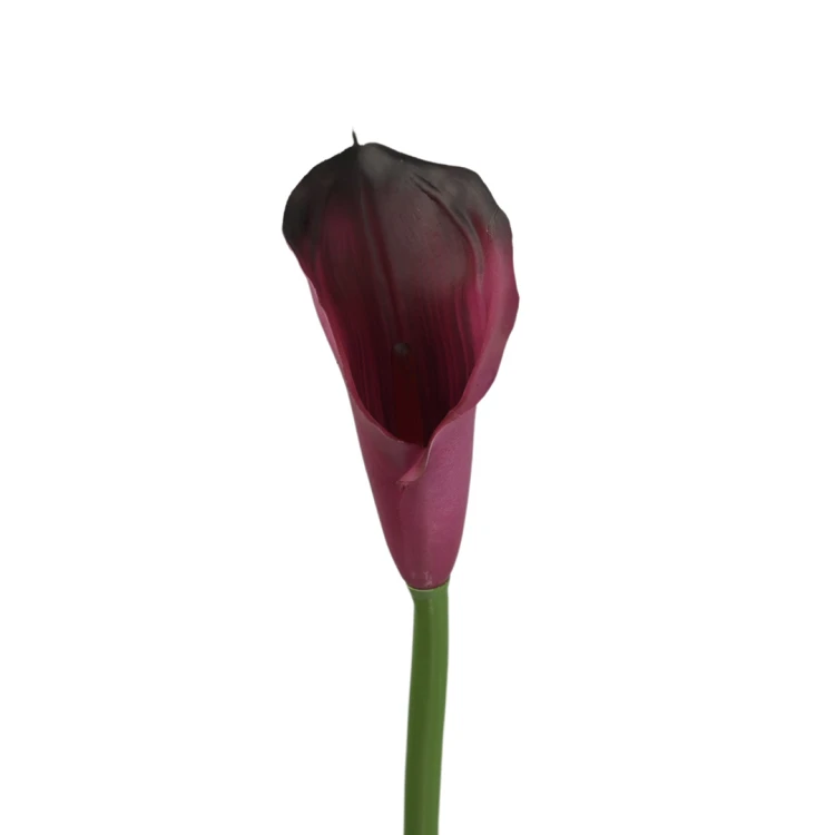Sztuczny kwiat kalii gumowy w kolorze fuksji/czarnym 70 cm