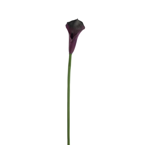 Sztuczny kwiat kalii gumowy w kolorze ciemnym fiolecie 70 cm