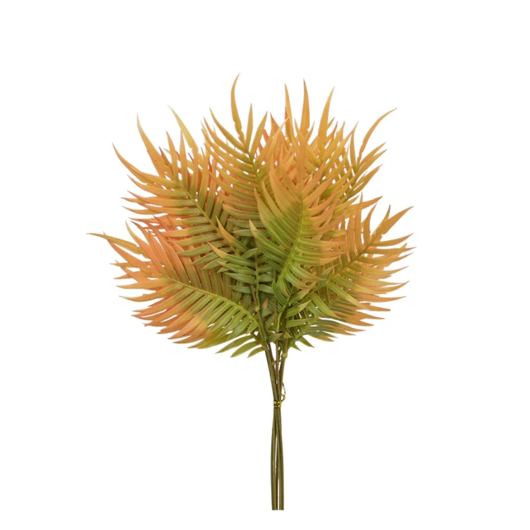 Sztuczny liść paproć na piku w kolorze pomarańczowym 47 cm