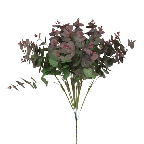 Sztuczną gałązka eukaliptus w kolorze fioletowo/zielonym 60 cm