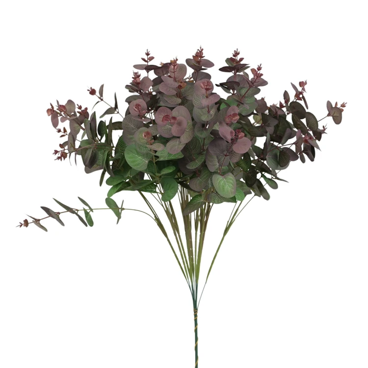 Sztuczną gałązka eukaliptus w kolorze fioletowo/zielonym 60 cm