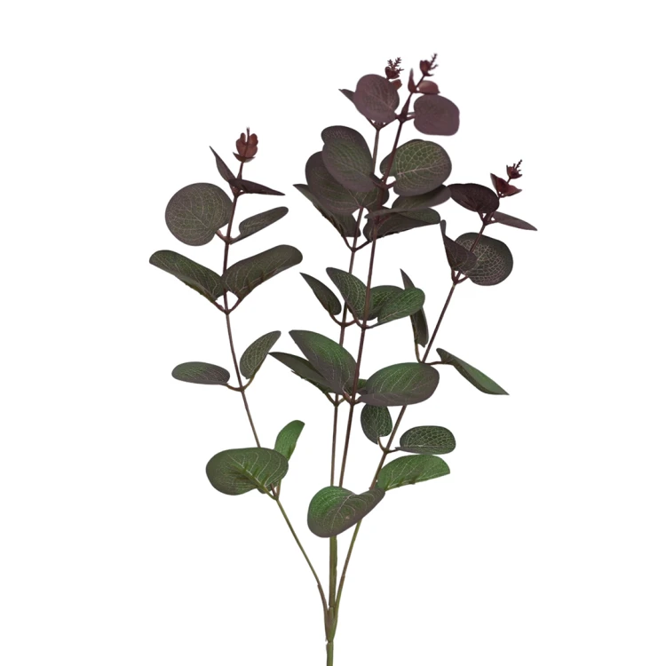 Sztuczną gałązka eukaliptus w kolorze fioletowo/zielonym 60 cm