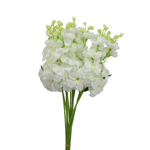 Kwiat sztuczny ostróżka na piku w kolorze białym 44 cm