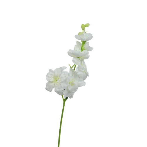 Kwiat sztuczny ostróżka na piku w kolorze białym 44 cm