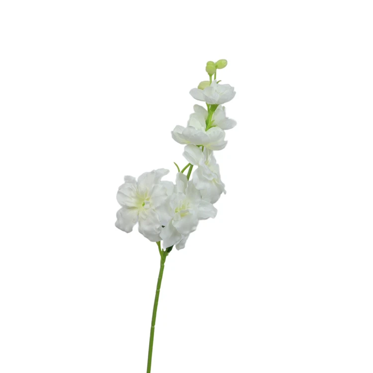 Kwiat sztuczny ostróżka na piku w kolorze białym 44 cm