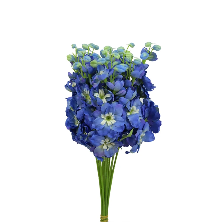 Kwiat sztuczny ostróżka na piku w kolorze niebieskim 44 cm