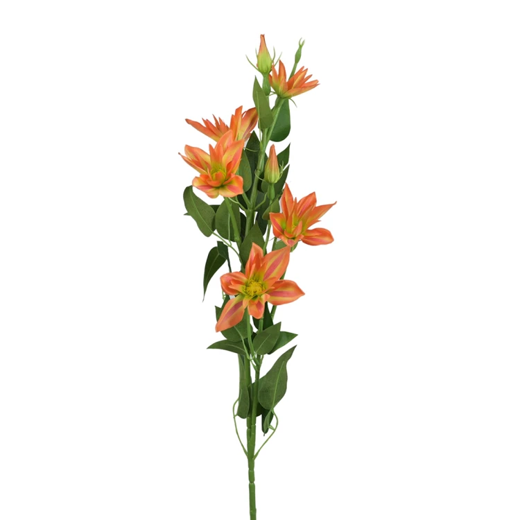 Sztuczny klematis w kolorze pomarańczowym 86 cm