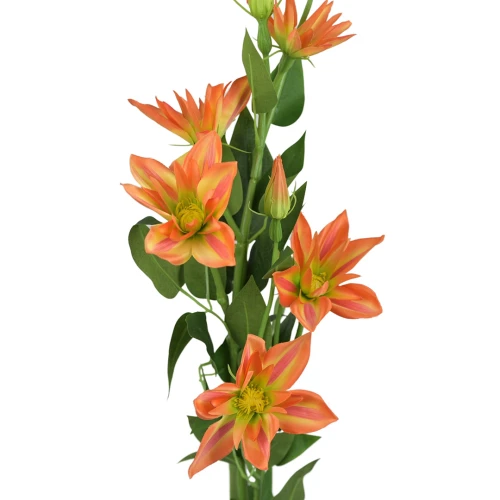 Sztuczny klematis w kolorze pomarańczowym 86 cm