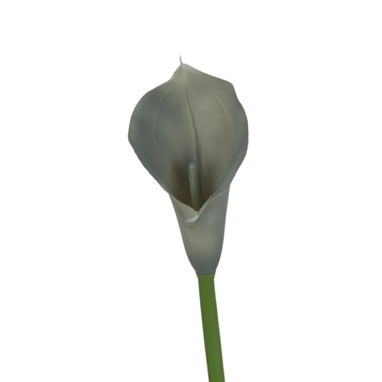 Sztuczny kwiat kalii gumowy w kolorze szarym 70 cm