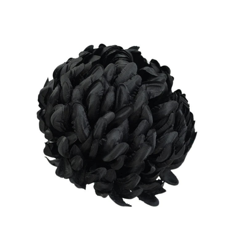 Sztuczna chryzantema czesana w kolorze czarnym 14 cm