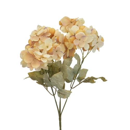 Sztuczny drobny bukiecik hortensji w kolorze brzoskwiniowym 34 cm