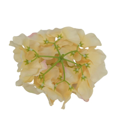 Sztuczna hortensja w kolorze chałwy 19 cm