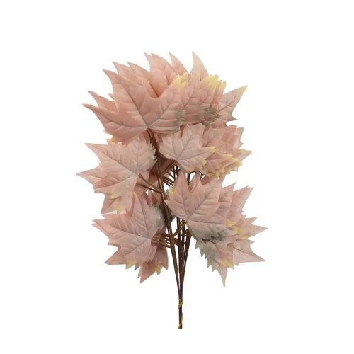 Sztuczny liść klonu w kolorze brudnym różu 55 cm