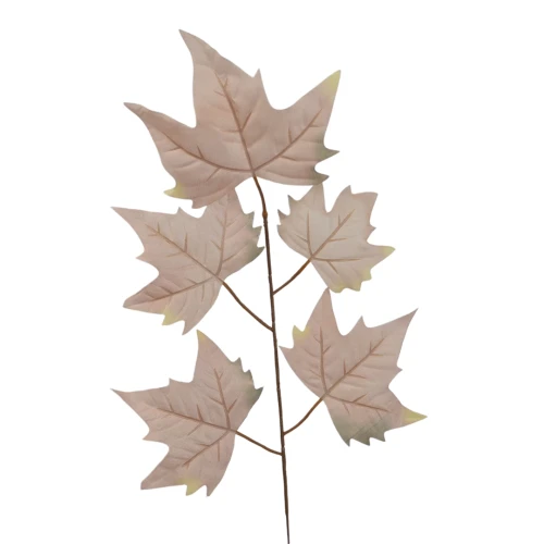 Sztuczny liść klonu w kolorze brudnym różu 55 cm