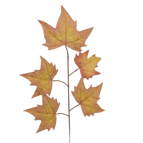 Sztuczny liść klonu w kolorze pomarańczowym 55 cm