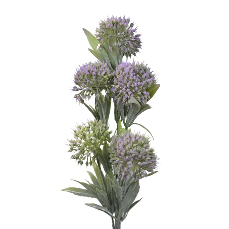 Sztuczna gałązka ostu w kolorze fioletowym 50 cm