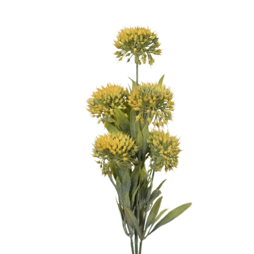 Sztuczna gałązka ostu w kolorze żółtym 50 cm
