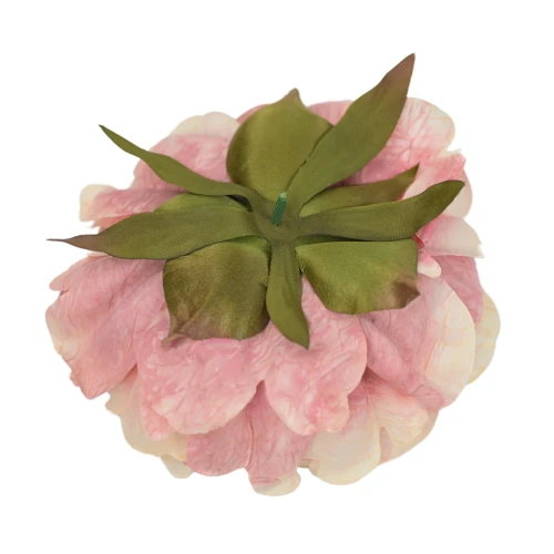 Kwiat sztuczny głowa piwonii w kolorze różowym 18 cm
