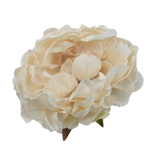 Kwiat sztuczny głowa piwonii w kolorze kremowym 18 cm