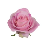 Sztuczna róża z listkiem w kolorze różowo/fuksji 10 cm